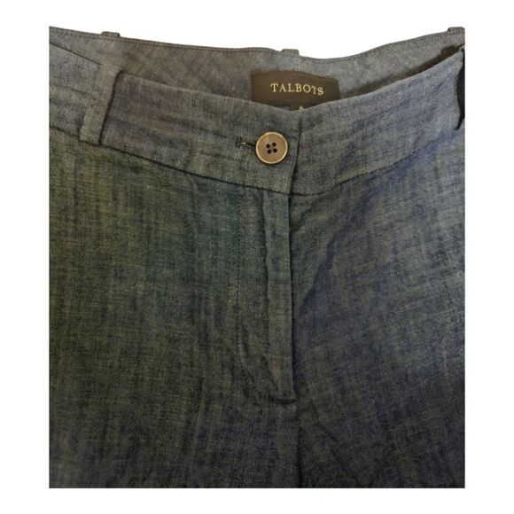 TALBOTS Dark Chambray Cotton Shorts - Size 6 - Picture 3 of 7